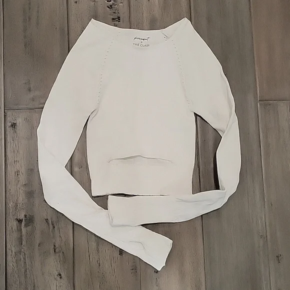 Free People FP Movement Cut it Out Long Sleeve Crop Top Tee NEW! - Picture 2 of 9